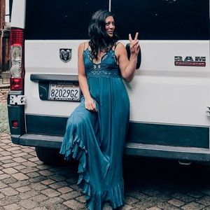 Free People FP One Adella Maxi Slip - Teal